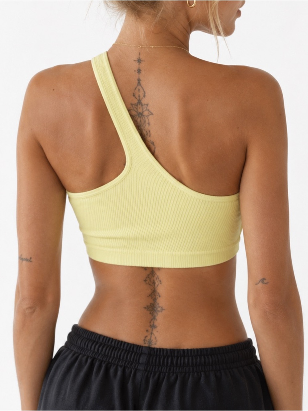 Urban Outfitters Top Yellow XS One Shoulder Pilates Princess Yoga Gym NWT